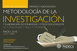 METODOLOGÍA DE LA INVESTIGACIÓN PARA ABOGADOS/AS - INSCRIPCIONES ABIERTAS